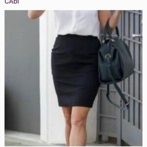 CAbi Black Classic Slim Straight Pencil Skirt 10